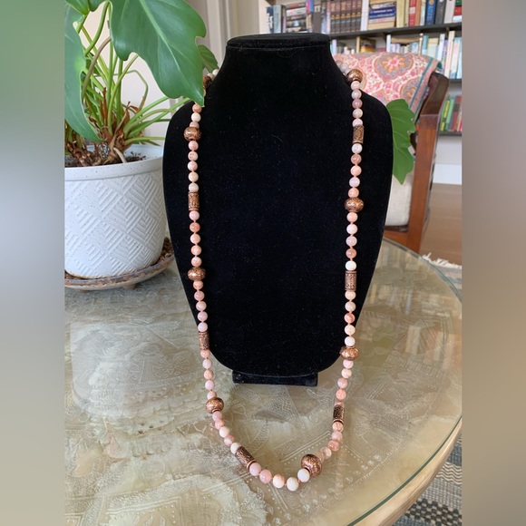 Silk Knotted Sunstone Necklace - Picture 3 of 4